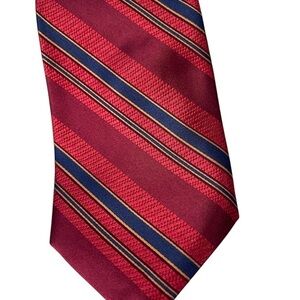 Robert Talbott Best of Class Nordstrom Red Blue striped  Repp Tie 58 X 4 inches